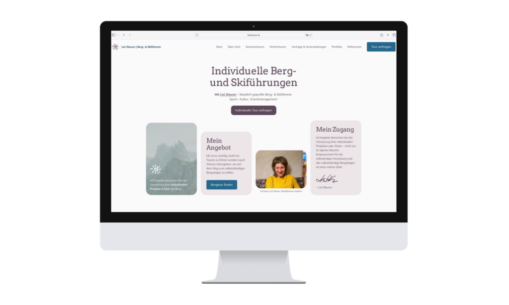 Realisierung Website Lisi Steurer | alpinonline
