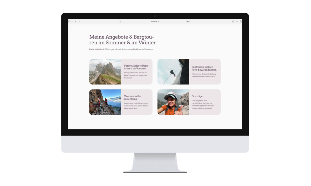 Realisierung Website Lisi Steurer | alpinonline