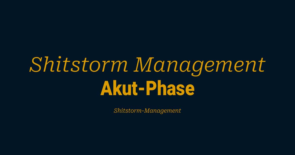 Shitstorm Management Akut-Phase | alpinonline